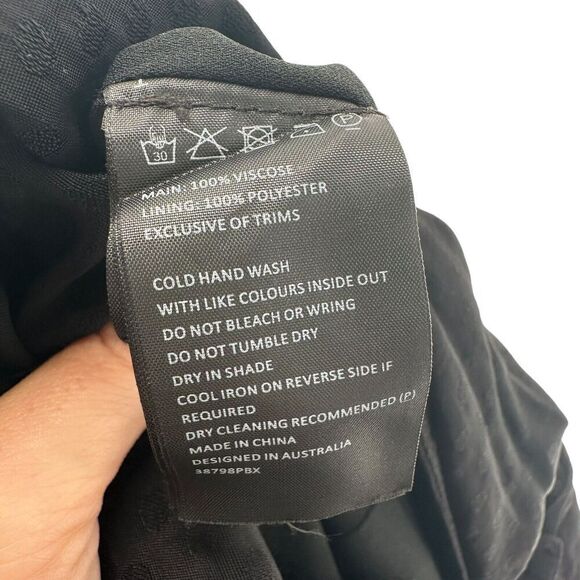 Bardot Romper Black Long Sleeve Deep V Neck Size S US 6 Silky Dot Night Out Chic - Picture 7 of 9